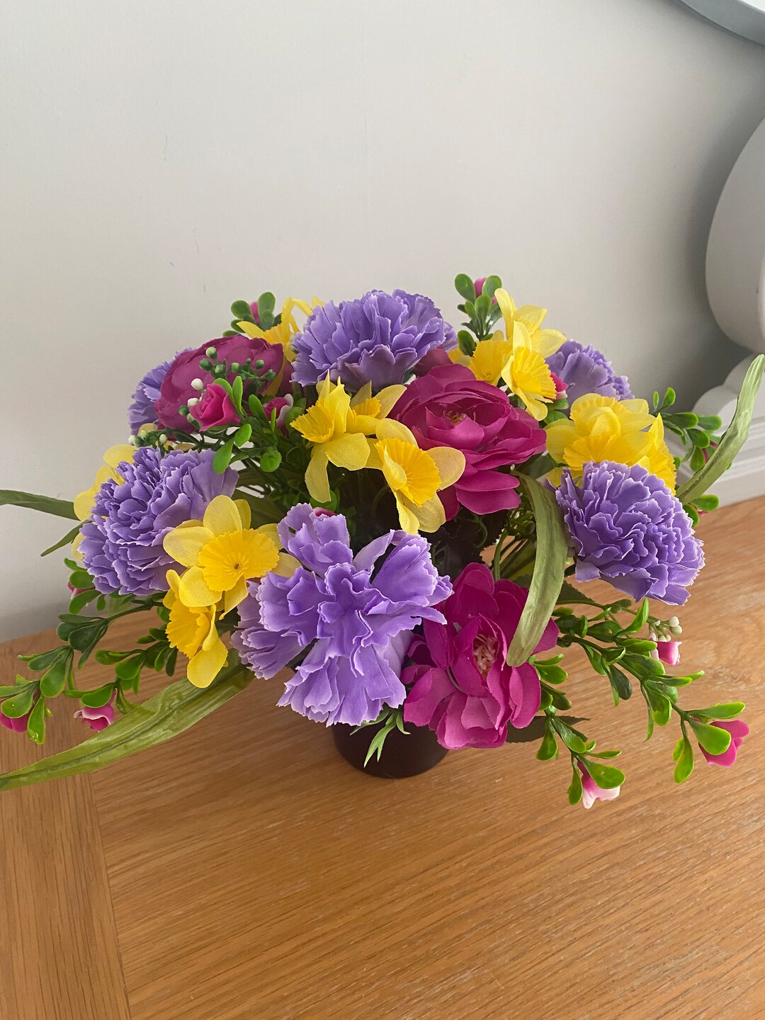 Artificial Graveside Flower Arrangement Spring Flowers Free Etsy