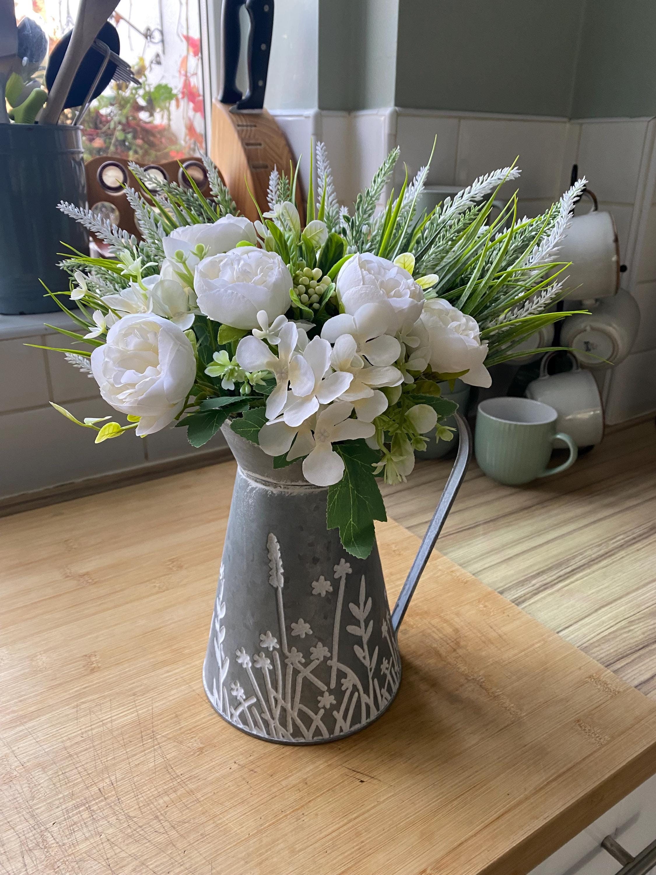 Artificial Flower Peony Heather With a Green Foliage Mix