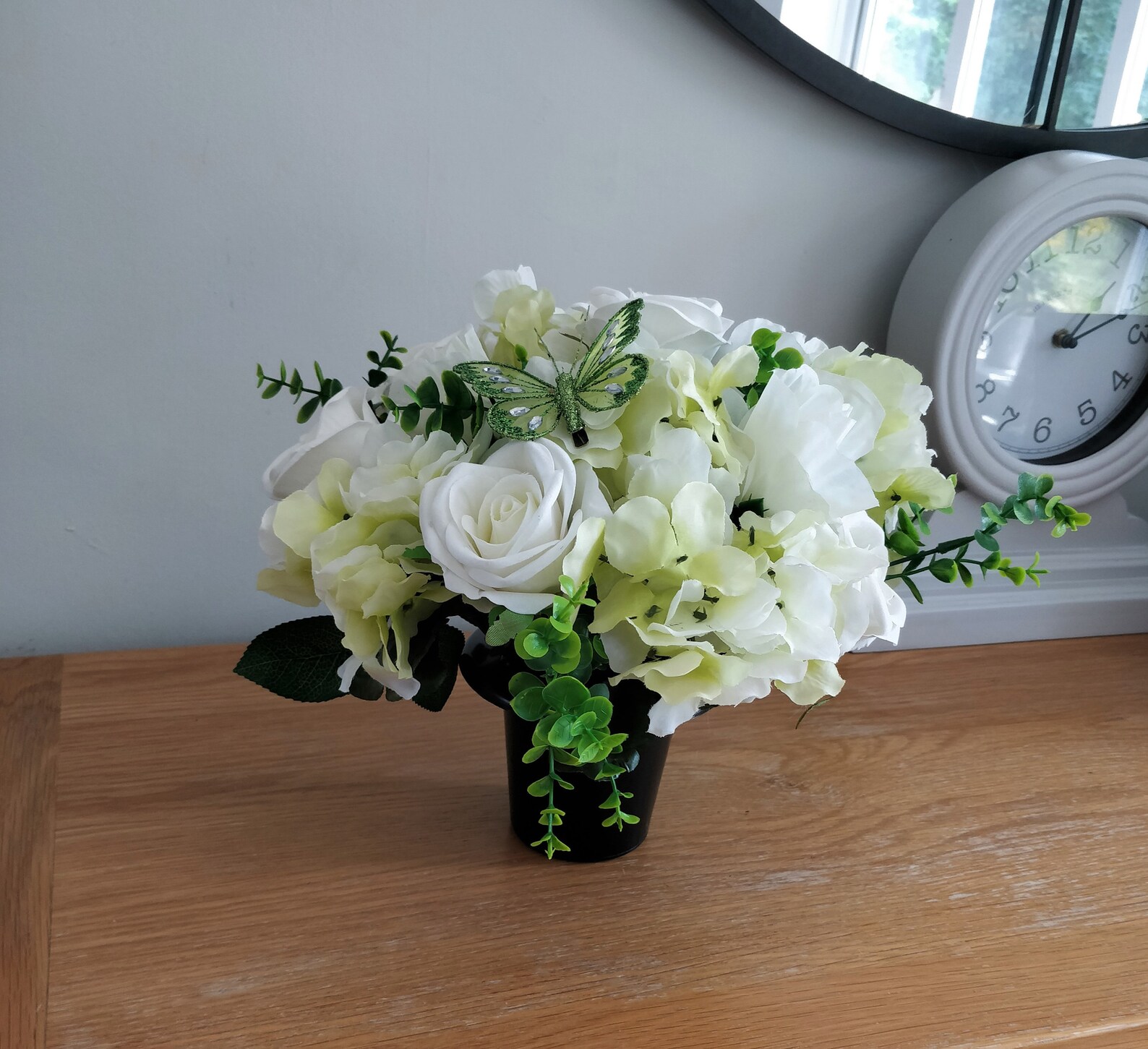 Large Artificial Flower Grave Pot Arrangement in shades of Etsy