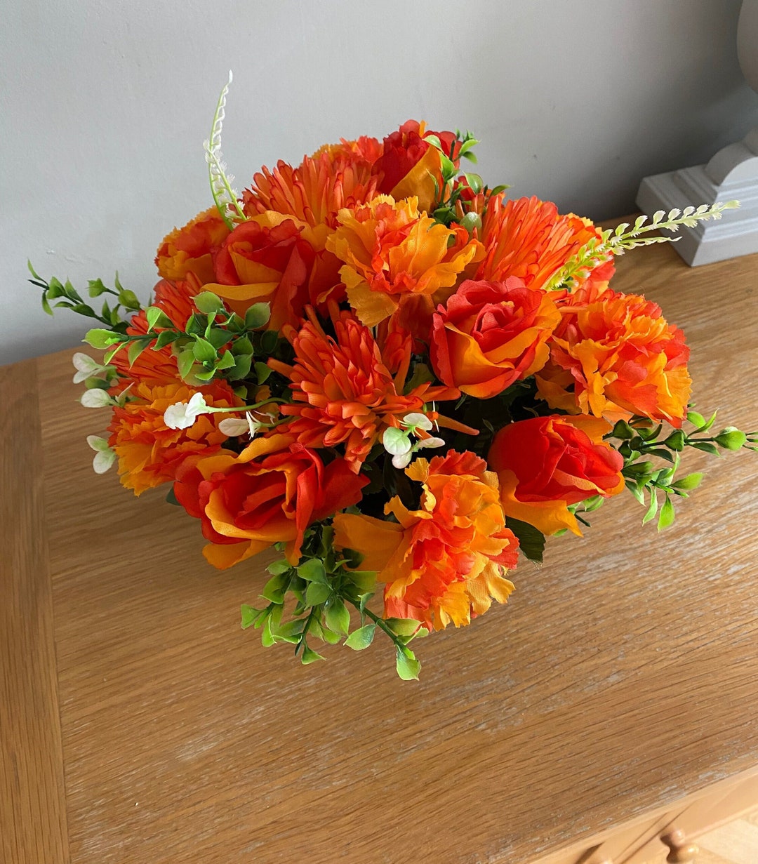 Artificial Flower Graveside Arrangement Floral Tribute Autumn Shades