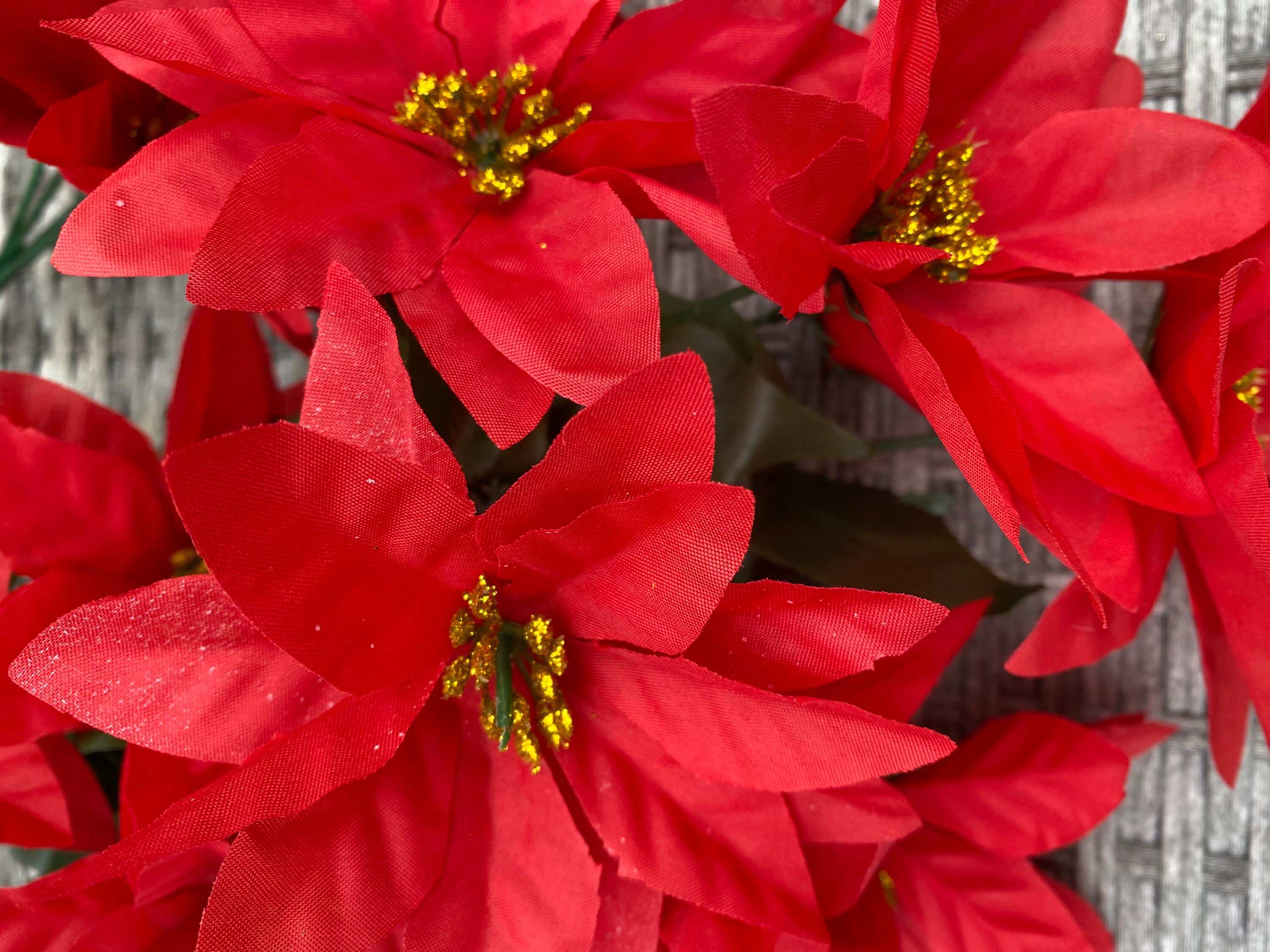 21 Head 3 Bunches Artificial Red Poinsettias Christmas Etsy UK