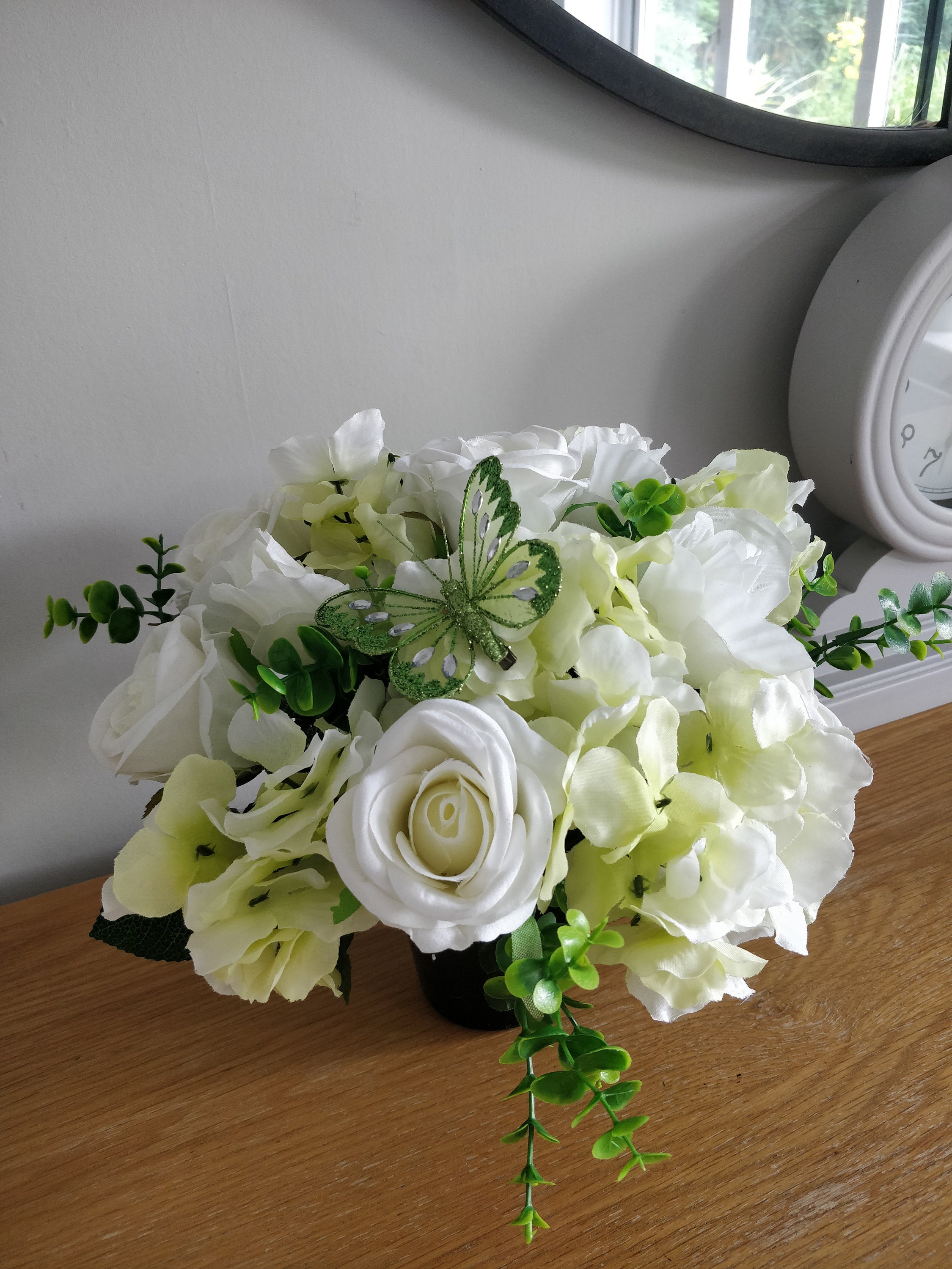 Large Artificial Flower Grave Pot Arrangement in shades of Etsy