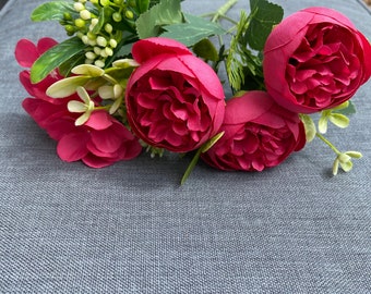 thumbnail image 2 of HZYZZYQ Artificial Peony & Hydrangea Flowers - Realistic Silk Decor 2 of 14