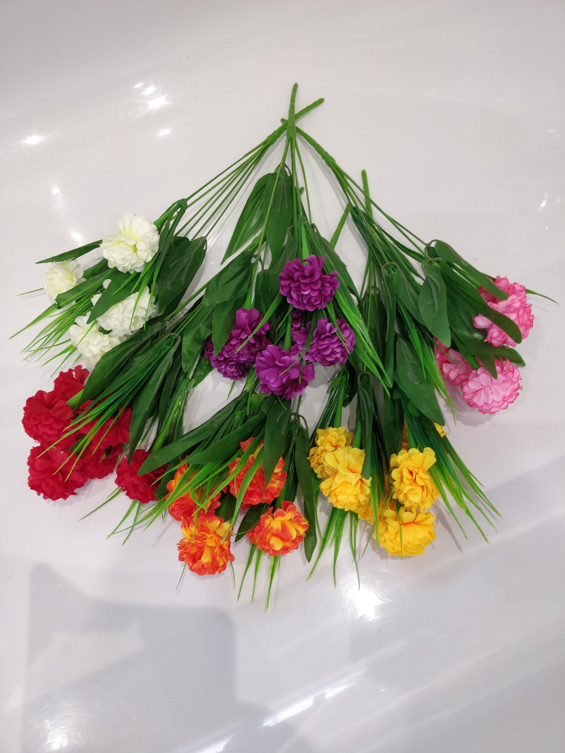 Artificial marigolds X 6 bunches silk flowers home garden Etsy