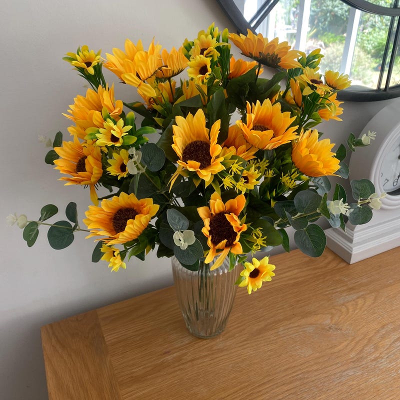Silk Sunflowers in a Vase - Etsy UK