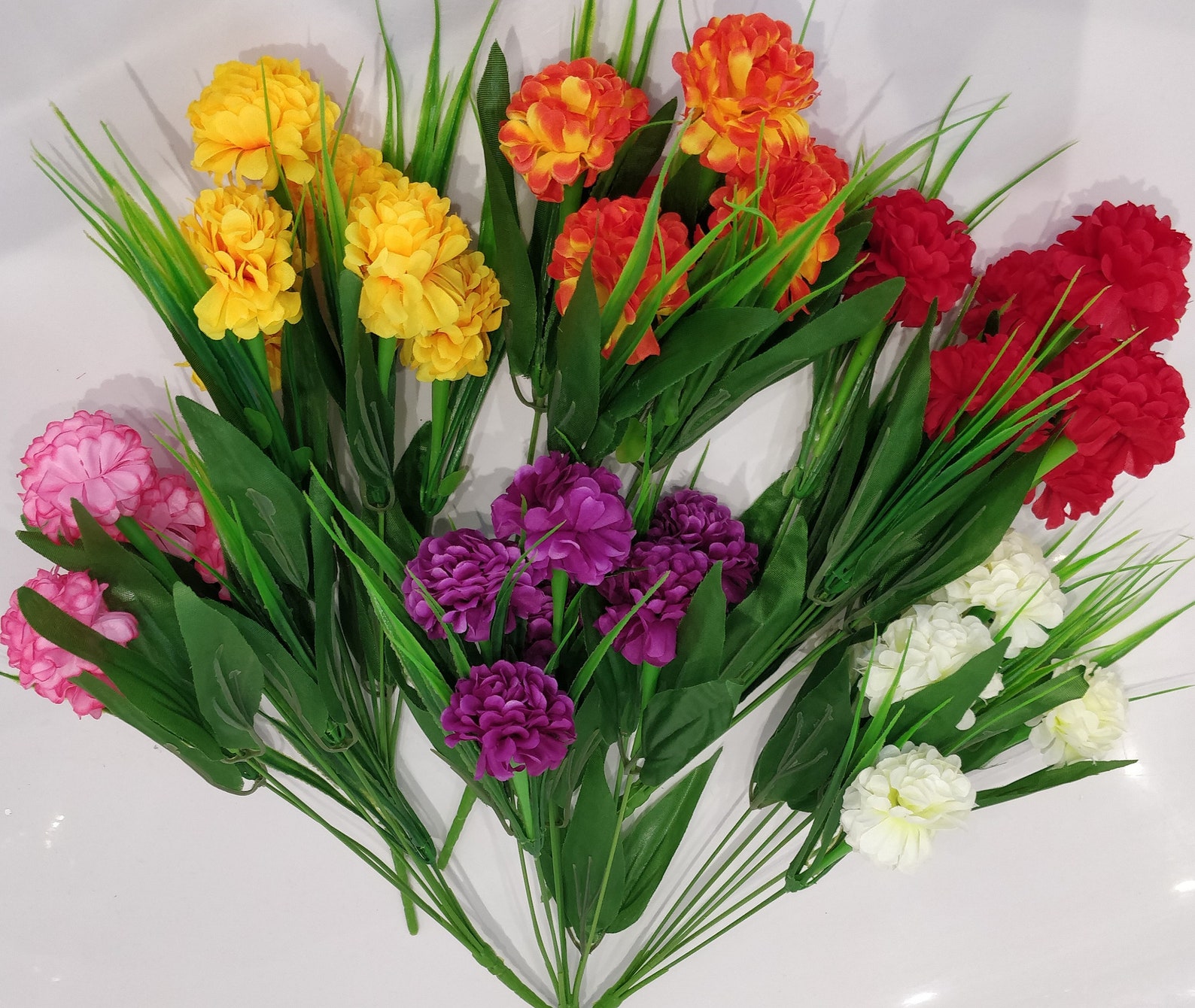 Artificial marigolds X 6 bunches silk flowers home garden Etsy