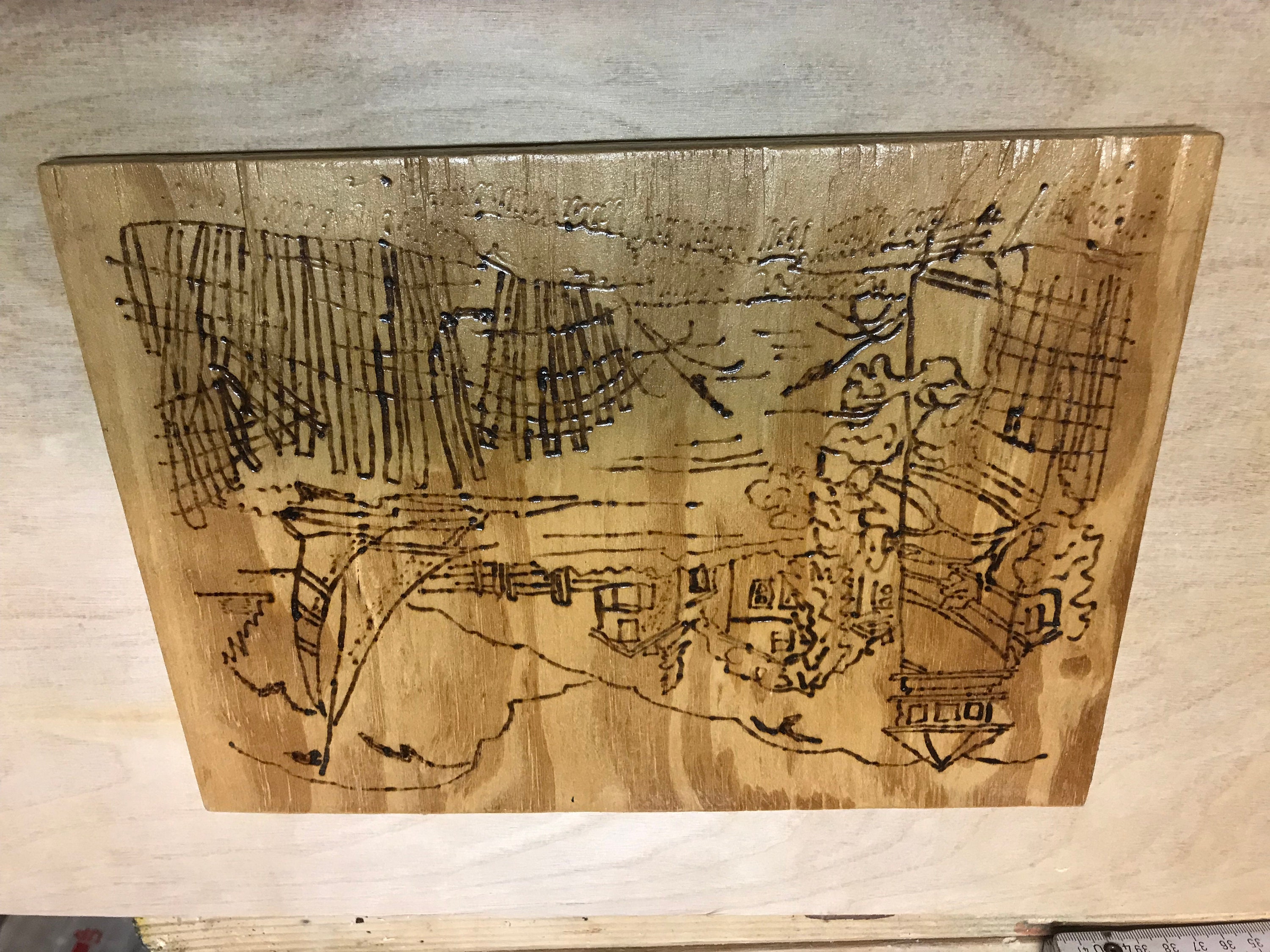 At the Beach Wood Burning Etsy