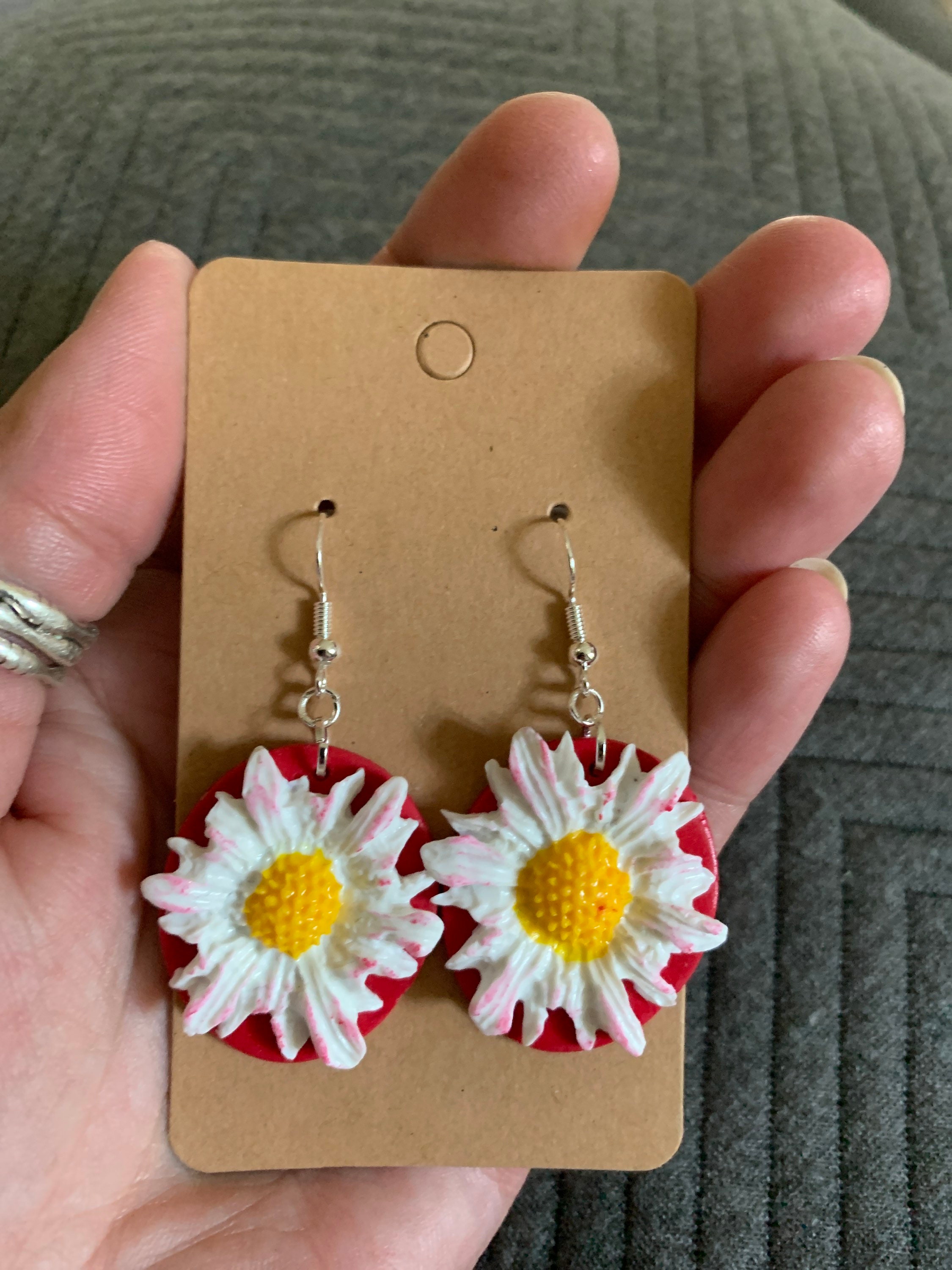 Polymer clay daisy earrings Etsy