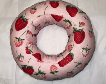 Ear Piercing Pillow, Donut Pillow, Ear Pillow, CNH Pillow, Piercing Pillow, Strawberries