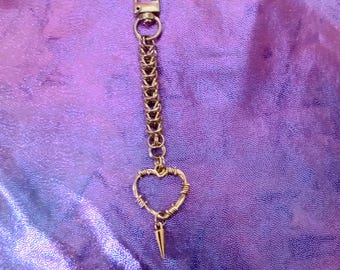 Gothic Heart Keychain: Punk Rock Purse Chain, Love Hurts