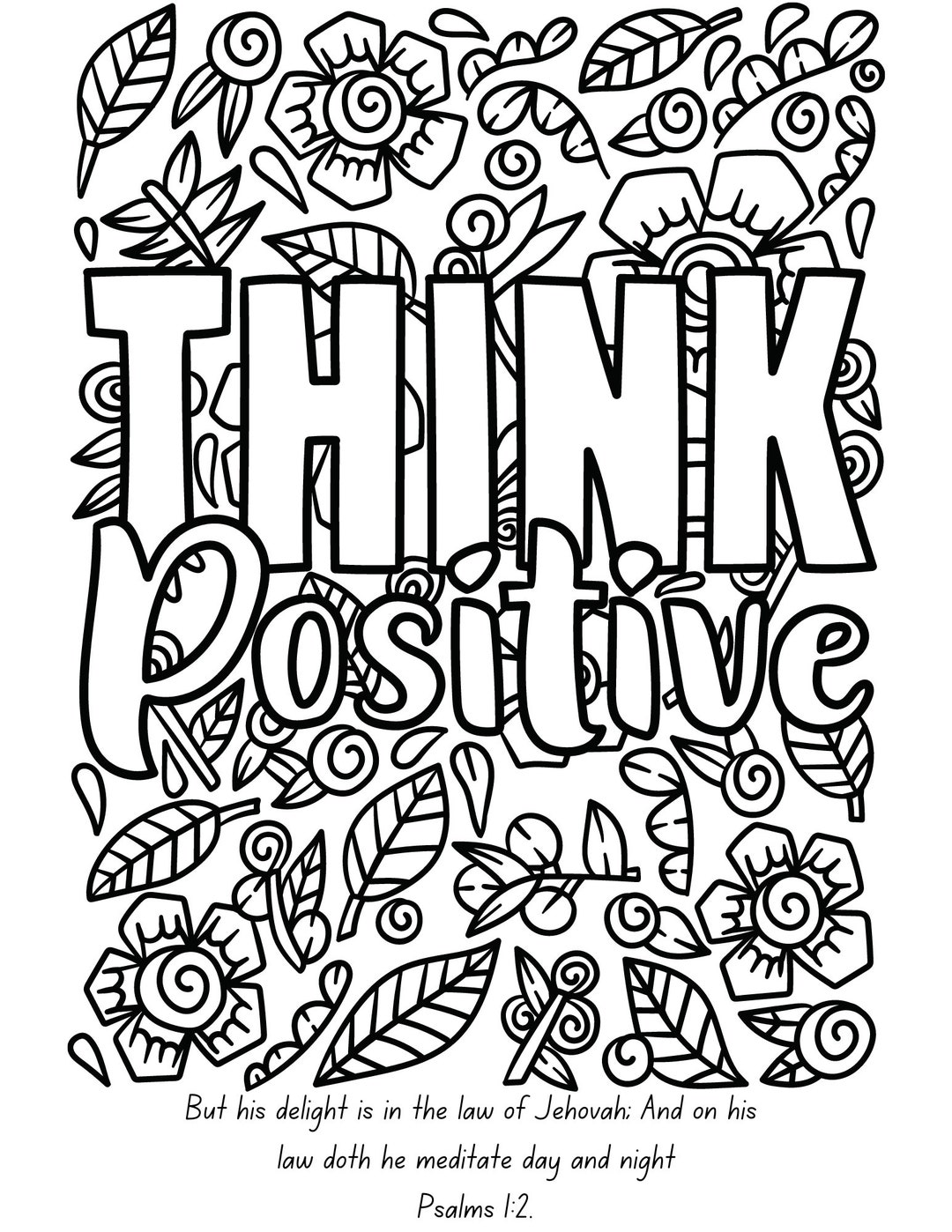 5 Uplifting Adult Coloring Pages / Positivity Coloring Pages / Faith