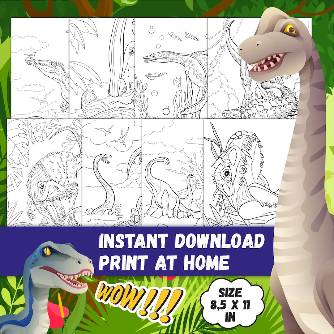 35 Dinosaurs to Print for Kids, Dinosaur Illustrations, Coloring ...