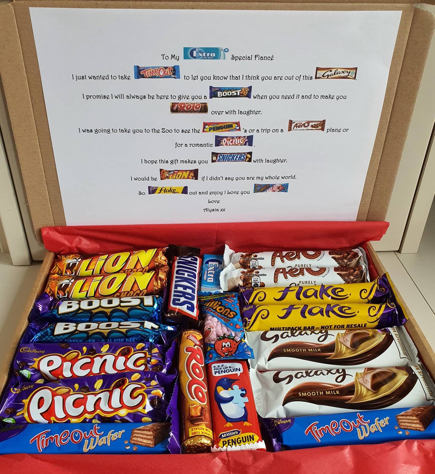 Large Chocolate LOVE Poem Box Hamper Gift. 19 Pieces. Ideal Etsy