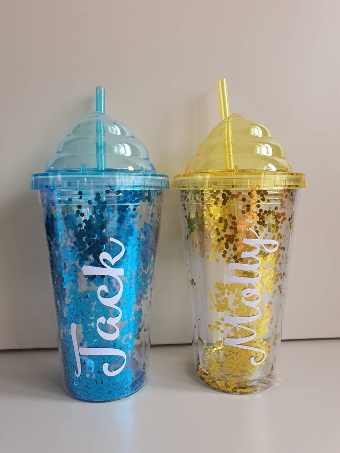 Glitter Confetti Ice Cream Cold Drink Cup Tumber with Lid