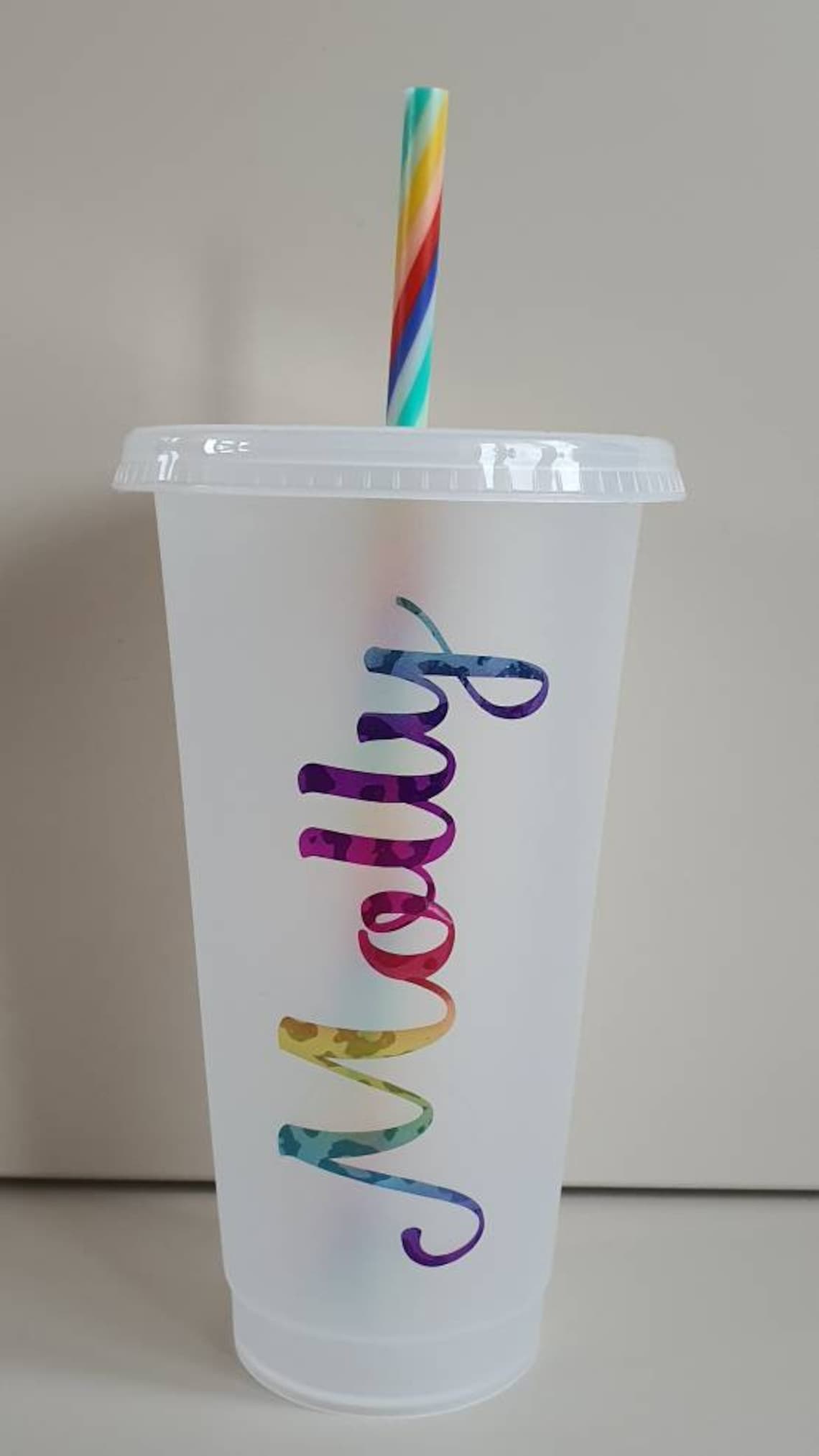 Starbucks Inspired Cup & Spiral Straw. Cold Drinks. Reusable. Etsy