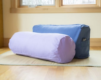 Organic Yoga Bolster Rectangular or Cylindrical - Kapok Restorative Yoga Pillow Or Meditation Cushion - Back Support Cushion Gift For Her