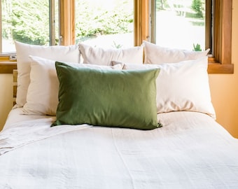 Kapok Bed Pillow Queen Size - Natural Sleeping Pillow Organic Cotton Bedding - Eco Friendly Breathable Pillow - Adjustable Neck Pillow