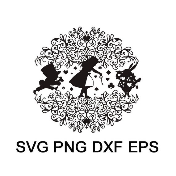Download Alice in Wonderland Silhouettes SVG Png Dxf Eps Alice ...