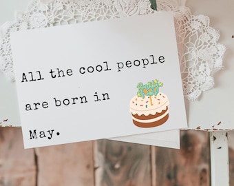 Funny Birthday Month Card, Quirky Birthday Gift