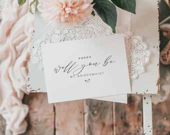 Personalized Bridesmaid Proposal Card: Bridal Party Invite