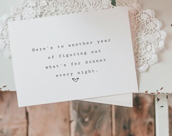 Funny Anniversary Card: Relationship Humor - What's For Dinner