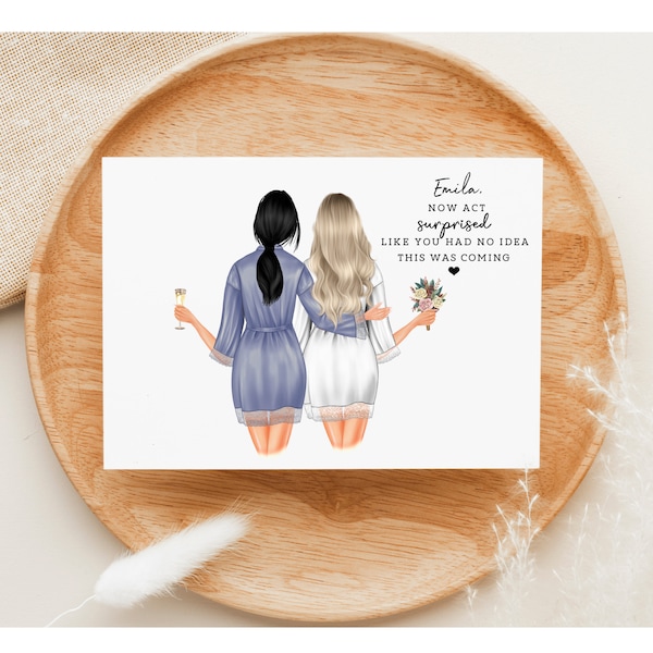 PRINTABLE Personalized Will You Be My Bridesmaid Card | Maid of Honor Proposal | Bridesmaid Proposal Card | Digital Now Act Surprised Card