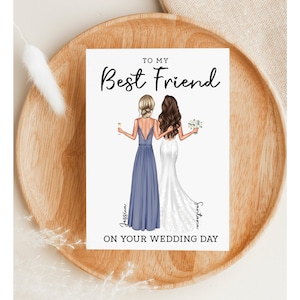 Printable Personalized To My Best Friend On Your Wedding Day | Best Friend Wedding Card | To My Best Friend Card | Digital Wedding Day Card