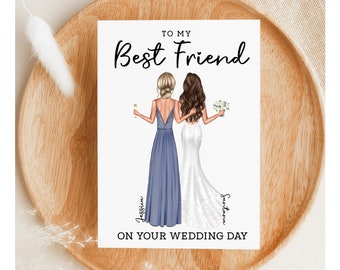 Printable Personalized To My Best Friend On Your Wedding Day | Best Friend Wedding Card | To My Best Friend Card | Digital Wedding Day Card