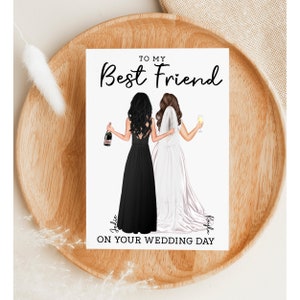 Printable Personalized Wedding Gift For Best Friend, To My Best Friend On Your Wedding Day, Create Your Custom Bridesmaid, DIGITAL PRINT