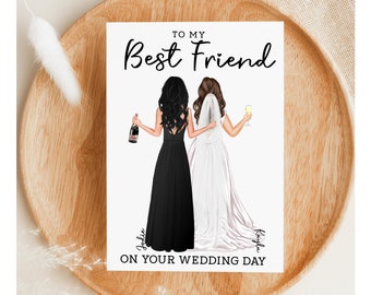 Printable Personalized Wedding Gift For Best Friend, To My Best Friend On Your Wedding Day, Create Your Custom Bridesmaid, DIGITAL PRINT