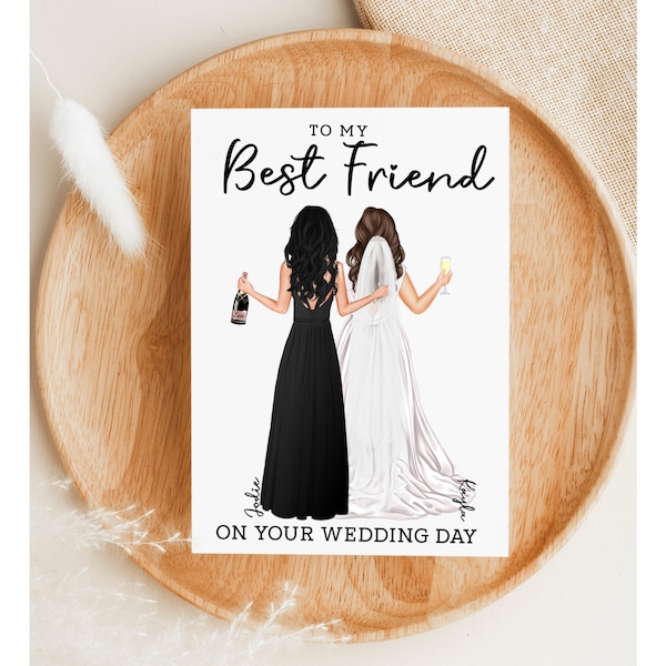 Printable Personalized Wedding Gift For Best Friend, To My Best Friend On Your Wedding Day, Create Your Custom Bridesmaid, DIGITAL PRINT