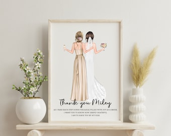 PRINTABLE Personalized Bridesmaid Print, Bridal Party Print, Custom Thank You Bridesmaid Gift, Wedding Keepsake, Bridesmaid Gift, DIGITAL