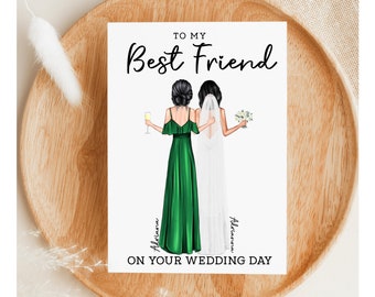 PRINTABLE Personalized Gift From Best Friend | To My Best Friend On Your Wedding Day | Best Friend Cards| Create Your Custom Bridesmaid Card