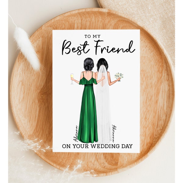 PRINTABLE Personalized Gift From Best Friend | To My Best Friend On Your Wedding Day | Best Friend Cards| Create Your Custom Bridesmaid Card