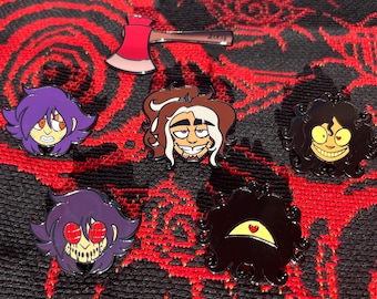 Chibi Enamel Pins - John Doe Randall Purpura Moths Tate Frost - Purple Director’s Cut - Scopophobia Studios Purpleverse