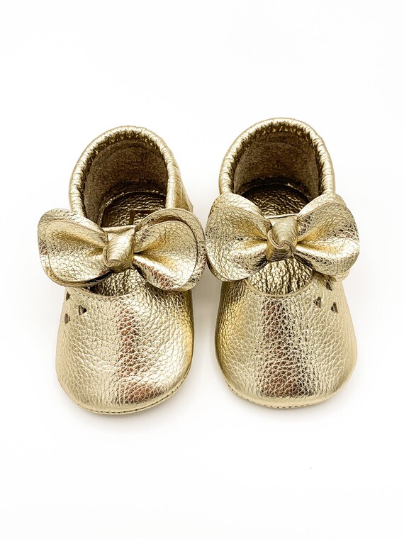 Baby gold moccasins sale