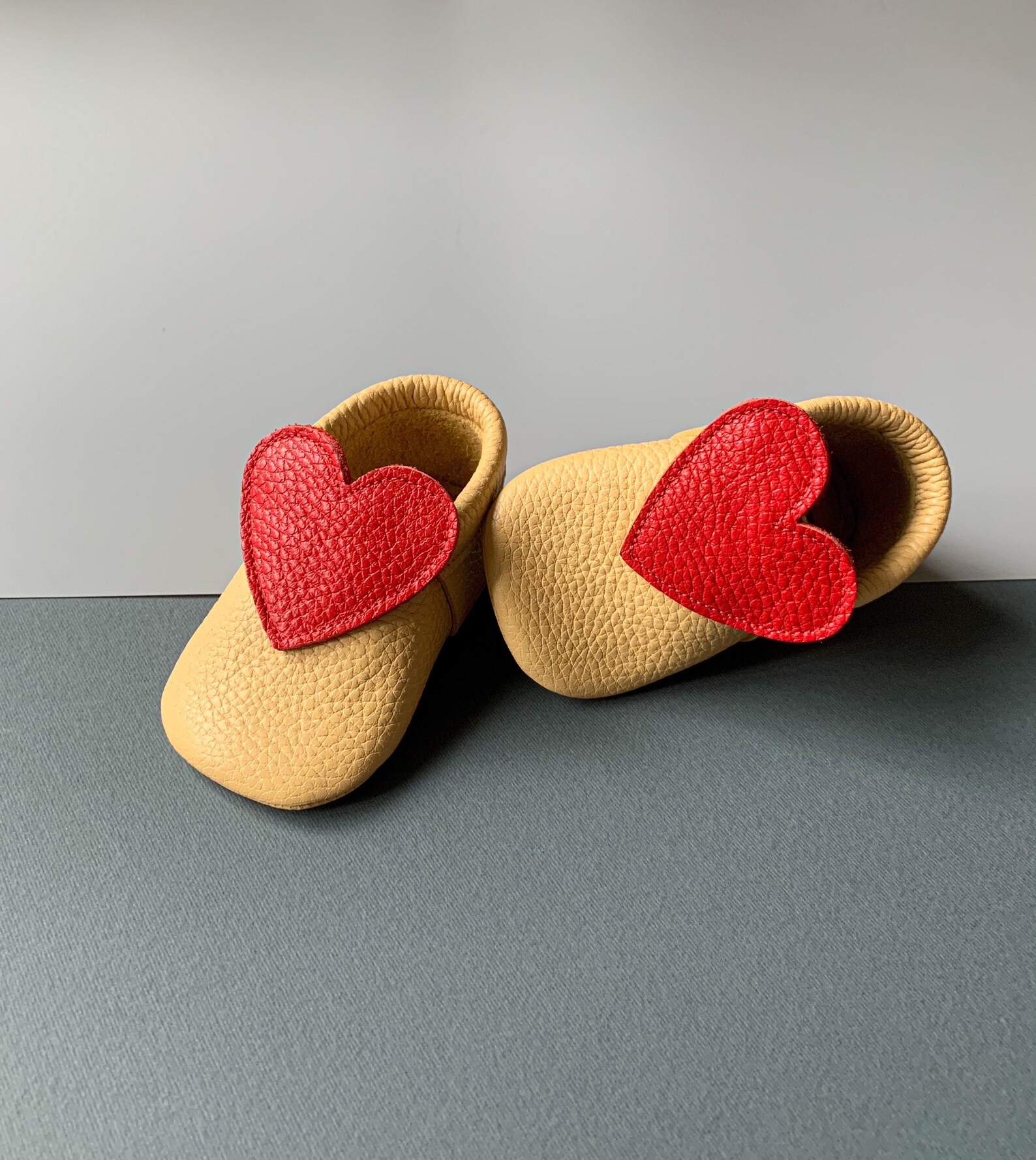 Leather Heart Moccasins Heart Baby Moccasins Toddler Etsy