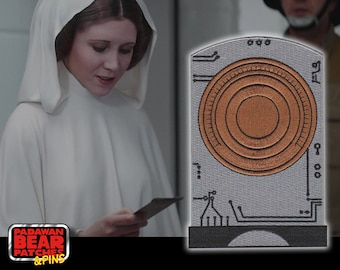 Parche bordado de Star Wars Rogue One: Tarjeta de datos de los planos de la Estrella de la Muerte, ESPERANZA