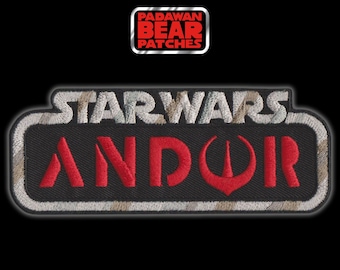 Kenner STAR WARS "ANDOR" Vintage Collection style logo 5" embroidered iron-on patch
