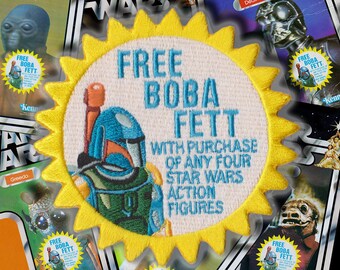Kenner Star Wars Vintage style "FREE Boba Fett action figure mail-away offer" 3.5 inch embroidered iron-on patch