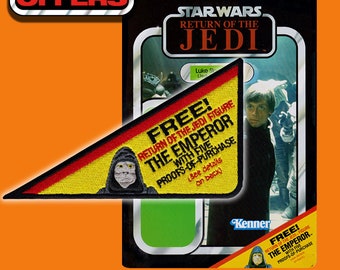 Kenner Star Wars Emperor Embroidered Patch: Vintage Style Iron-On (6x3.5 inch)