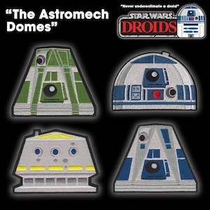 Star Wars DROIDS &quot;The Astromech Domes&quot; Iron-On Embroidered Patch 4 Pack