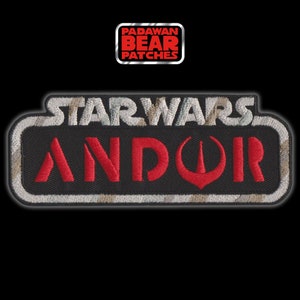 Kenner STAR WARS &quot;ANDOR&quot; Vintage Collection style logo 5&quot; embroidered iron-on patch