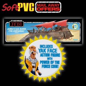 Soft PVC 4&quot; Coaster / Patch &quot;Includes Yak Face Action Figure&quot; logo from Jabba&#39;s Sail Barge HasLab package.