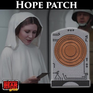 Star Wars "Rogue One" Death Star Plans Data Card HOPE & Vintage inspiriert Spielzeug Titel Logo gesticktes Bügelbild