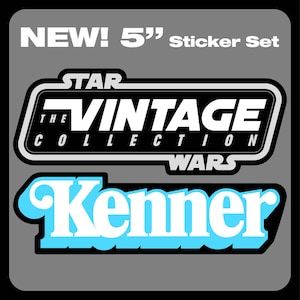 Set of 2 Kenner and "STAR WARS The Vintage Collection" logo 5" stickers NEW 