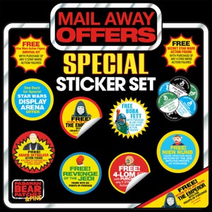 NUEVA figura de acción de estilo vintage de STAR WARS 2020, oferta por correo, juego de logotipo de 11 pegatinas de vinilo de 3"