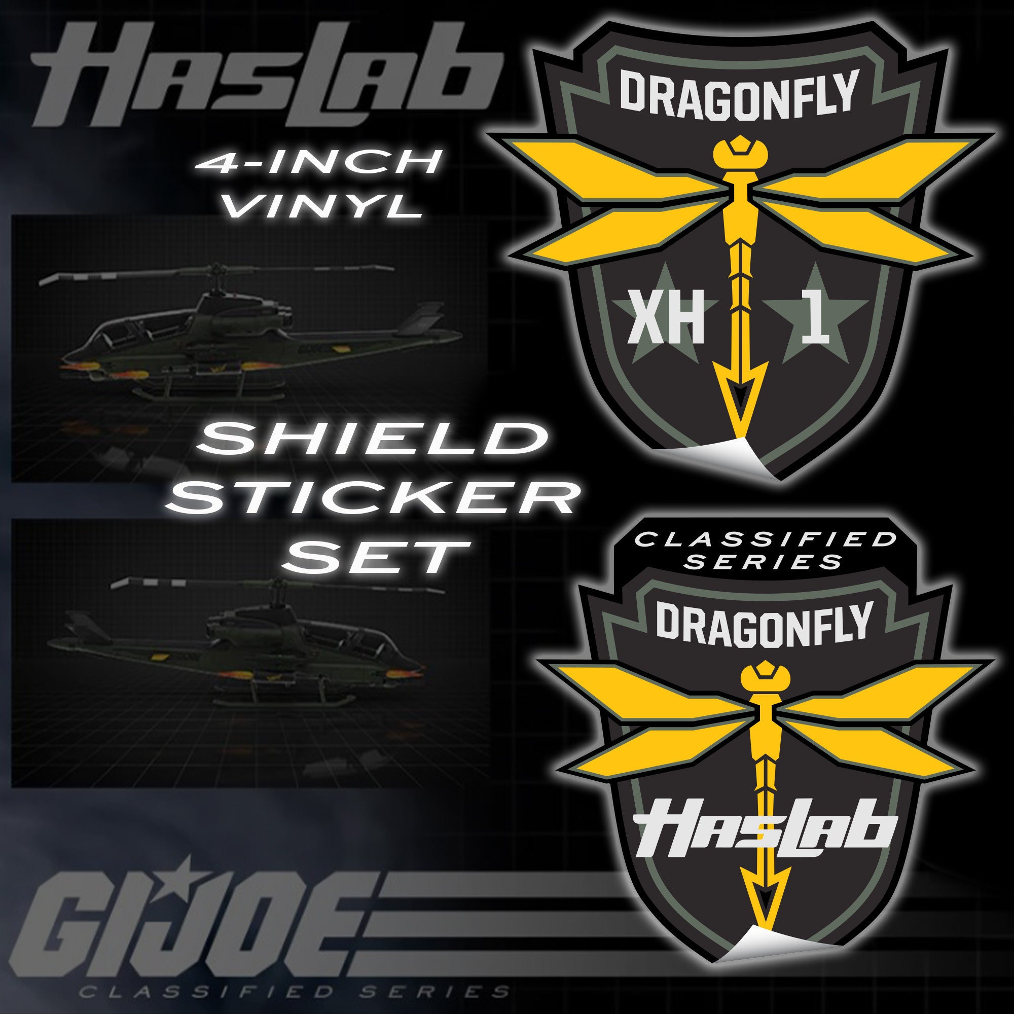 GI JOE Dragonfly Shield Vinyl Sticker Set - HasLab Design