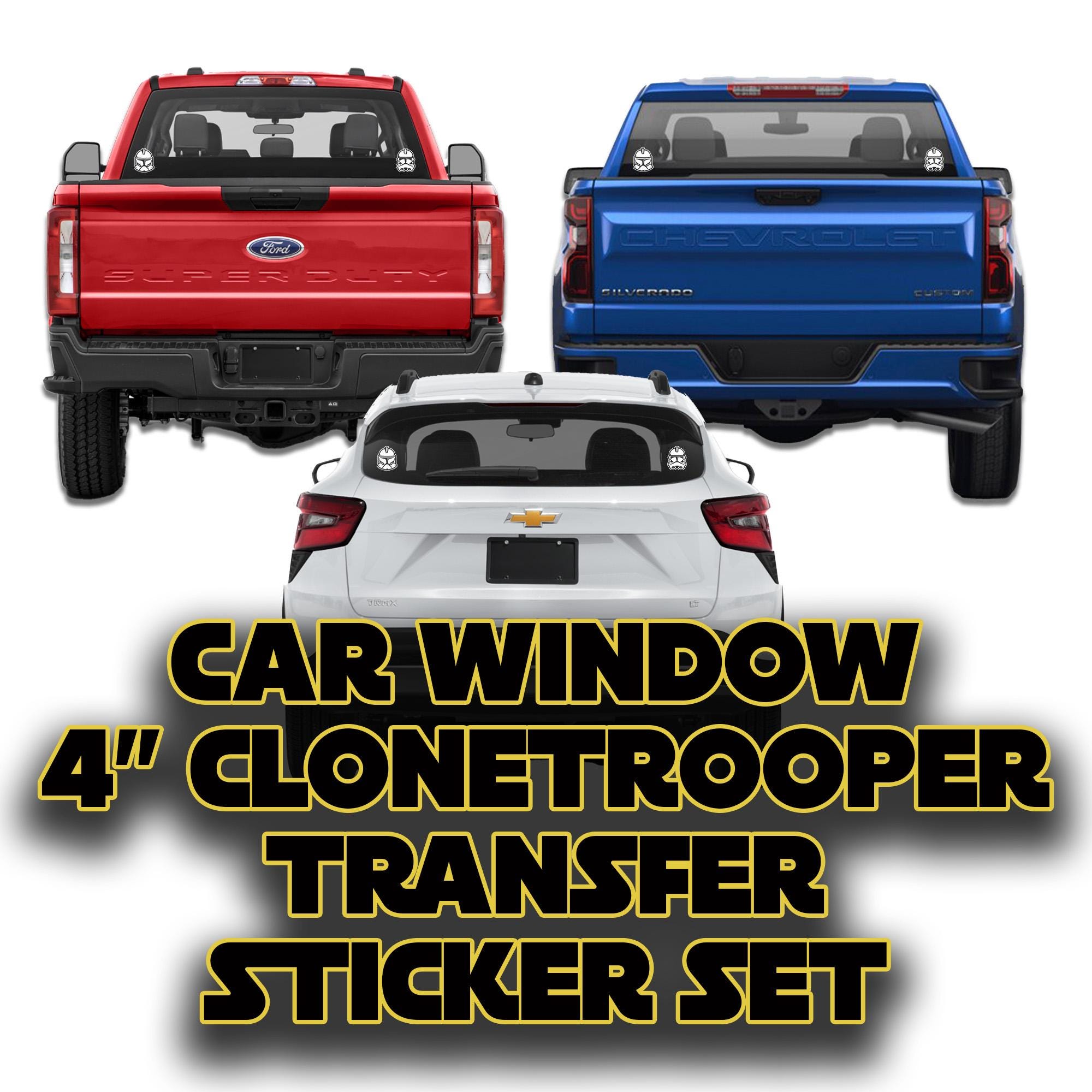 Star Wars Clone Trooper 4-inch Vinyl Transfer Window Decal Set of 2 ...