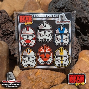 Set di spille smaltate Star Wars Clone Trooper: secchielli Phase II, stile vintage